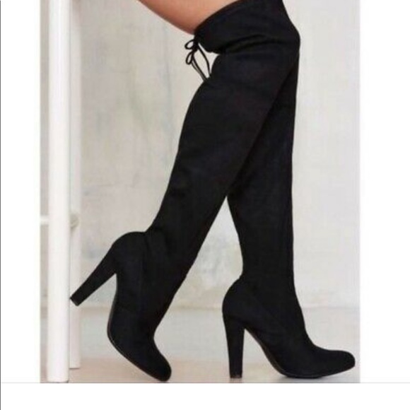 Steve Madden Black Over the Knee Boots Size 8 - Picture 3 of 5